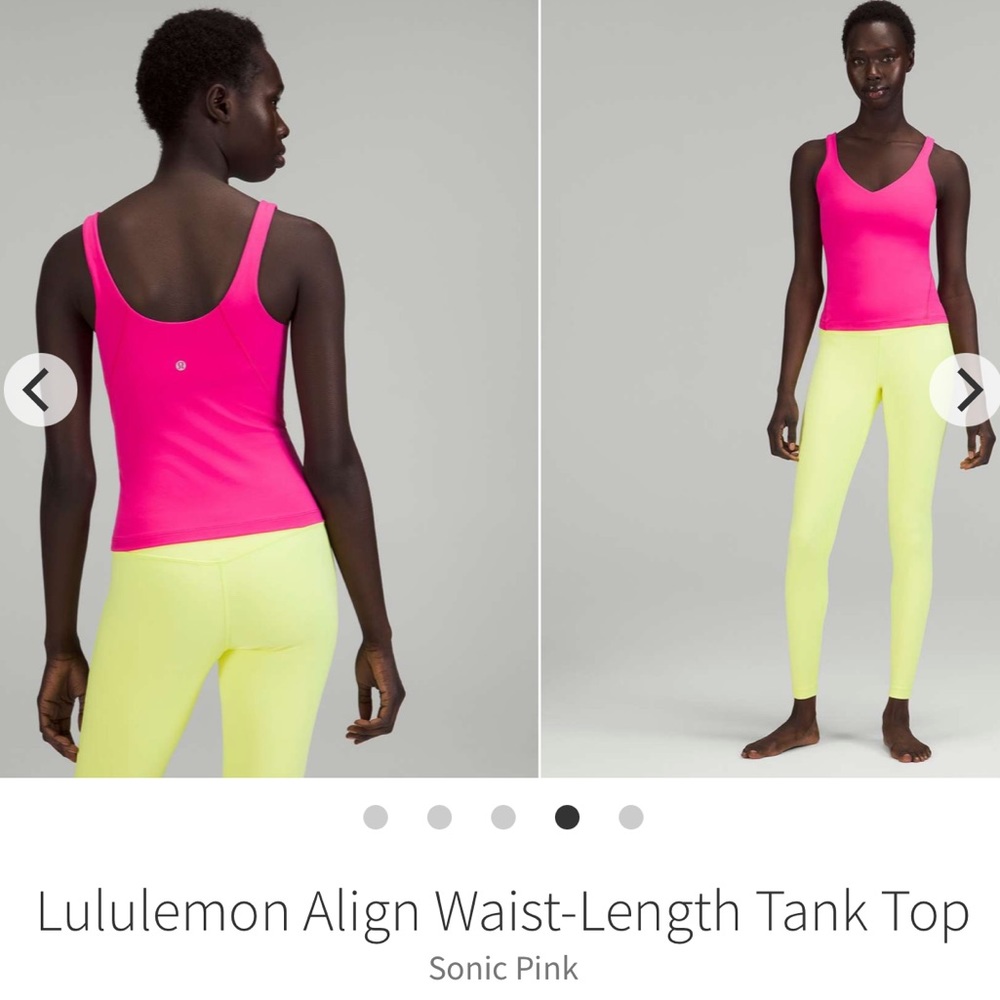 Lululemon Athletica Align waist length Sonic Pink Tank Top